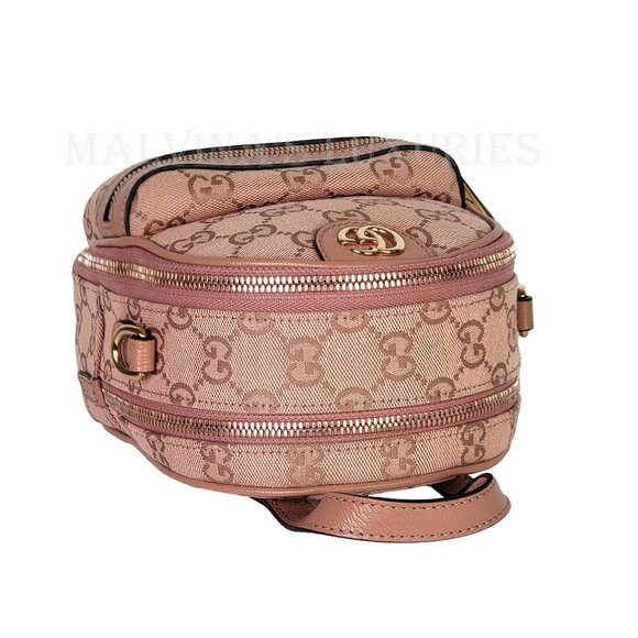 GUCCI BAG 739701 OPHIDIA MINI CROSSBODY PINK GG CANVAS ROSE HARDWARE - Picture 8 of 16